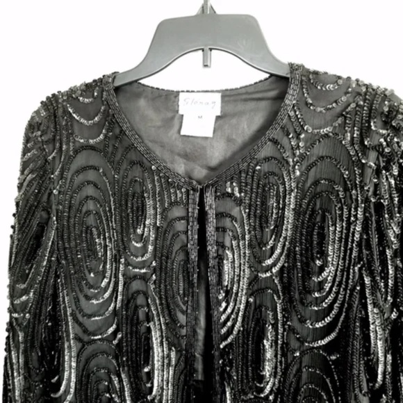 Formal Sparkly Sequined Occasion Jacket - Picture 4 of 15